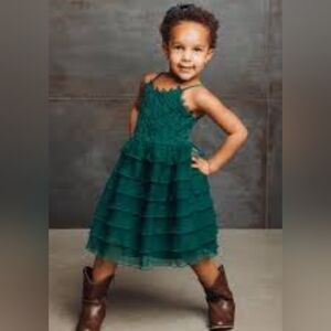 Cat & Jack Girls' Long Sleeve Flocked Mesh Dress, 4 O 5 Years Black